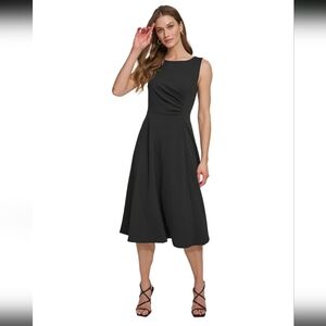 DKNY Women's Sleeveless Side-Ruched Midi Dress, Sz 16, NWT